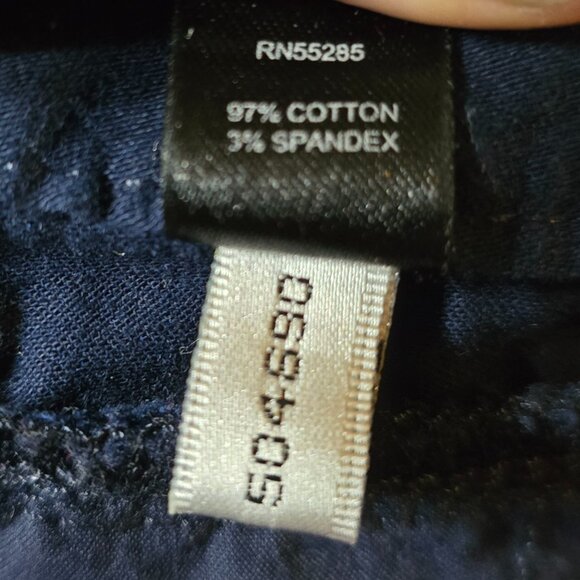 Vintage EXPRESS ( 8 ) Women's Navy Blue Ankle Zip Straight Leg Trousers - Picture 7 of 7